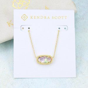 Kendra Scott Elisa Lilac Abalone necklace Gold plated